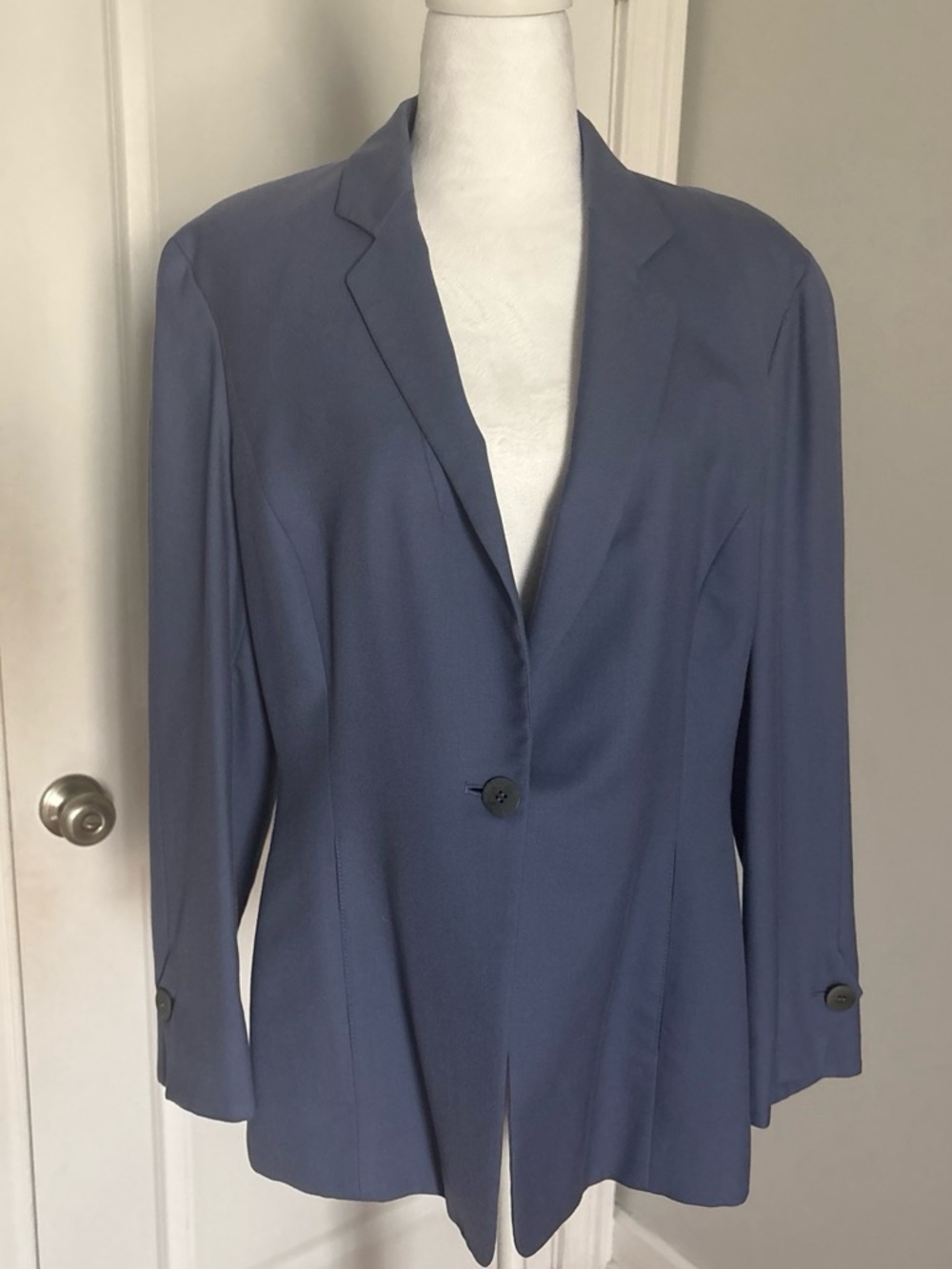 Giorgio Armani periwinkle Blue Single-Button Blazer